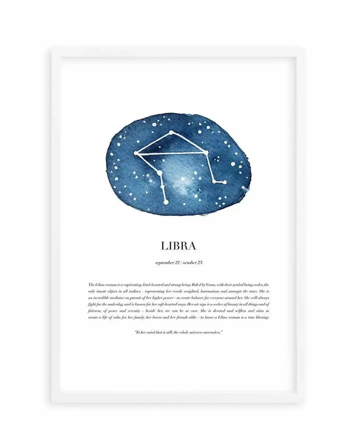 Libra | Watercolour Zodiac Art Print from Olive et Oriel where you can shop wallpaper and artworks online
