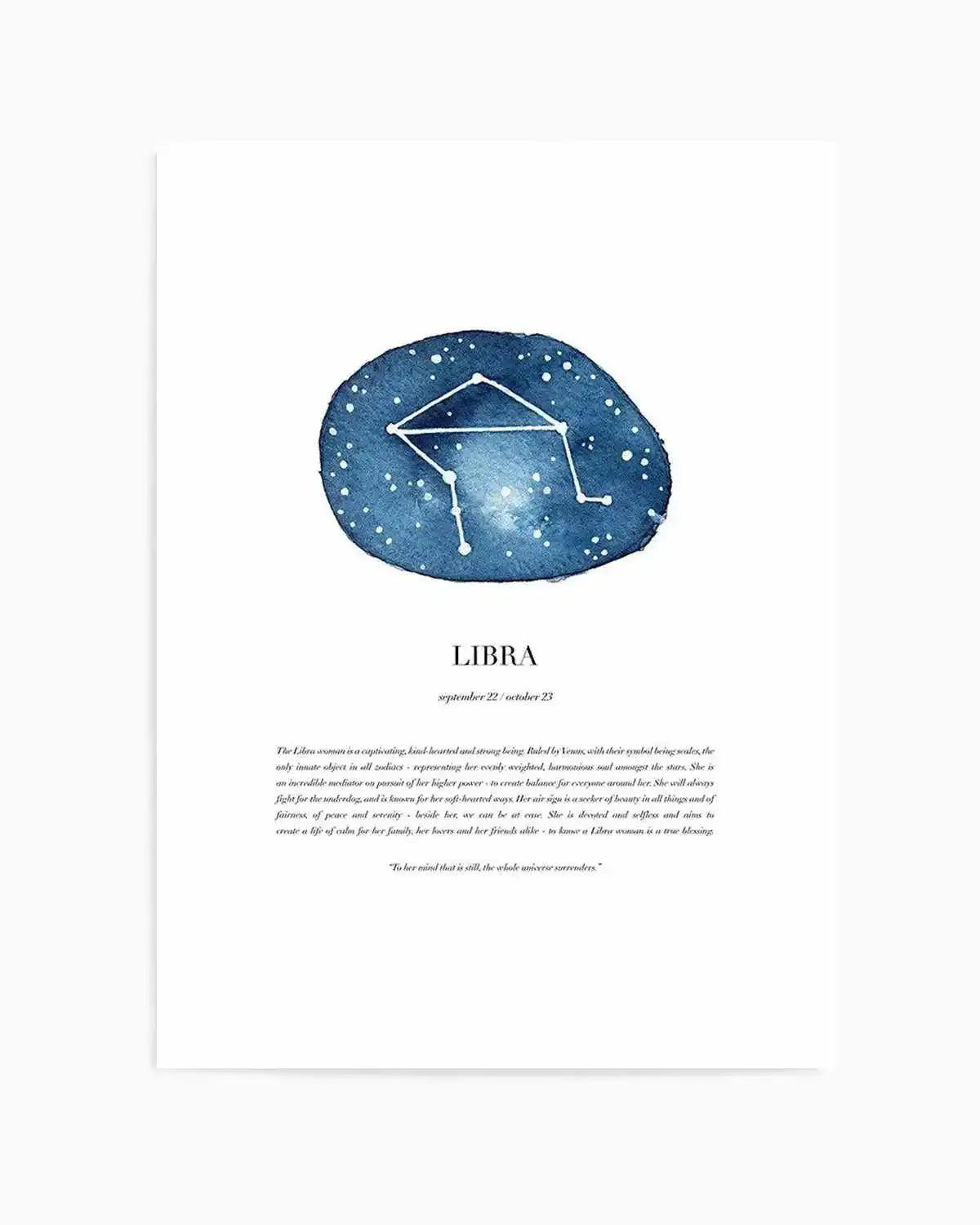Libra | Watercolour Zodiac Art Print from Olive et Oriel where you can shop wallpaper and artworks online
