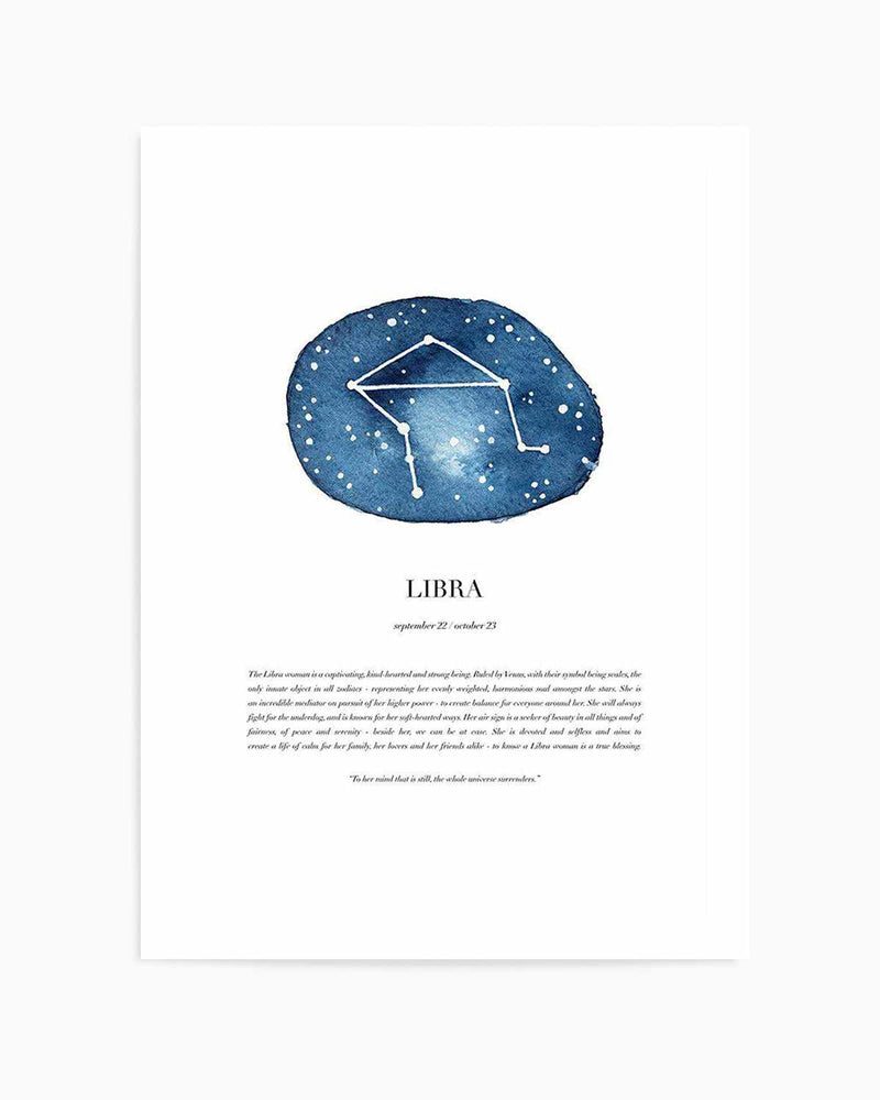 Libra | Watercolour Zodiac Art Print