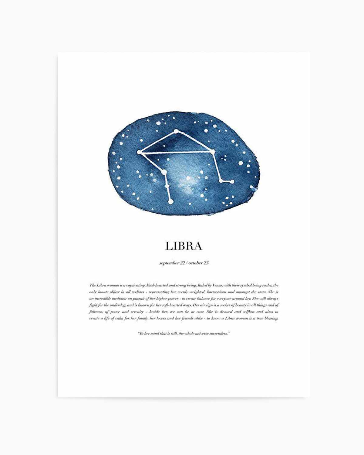 Libra | Watercolour Zodiac Art Print