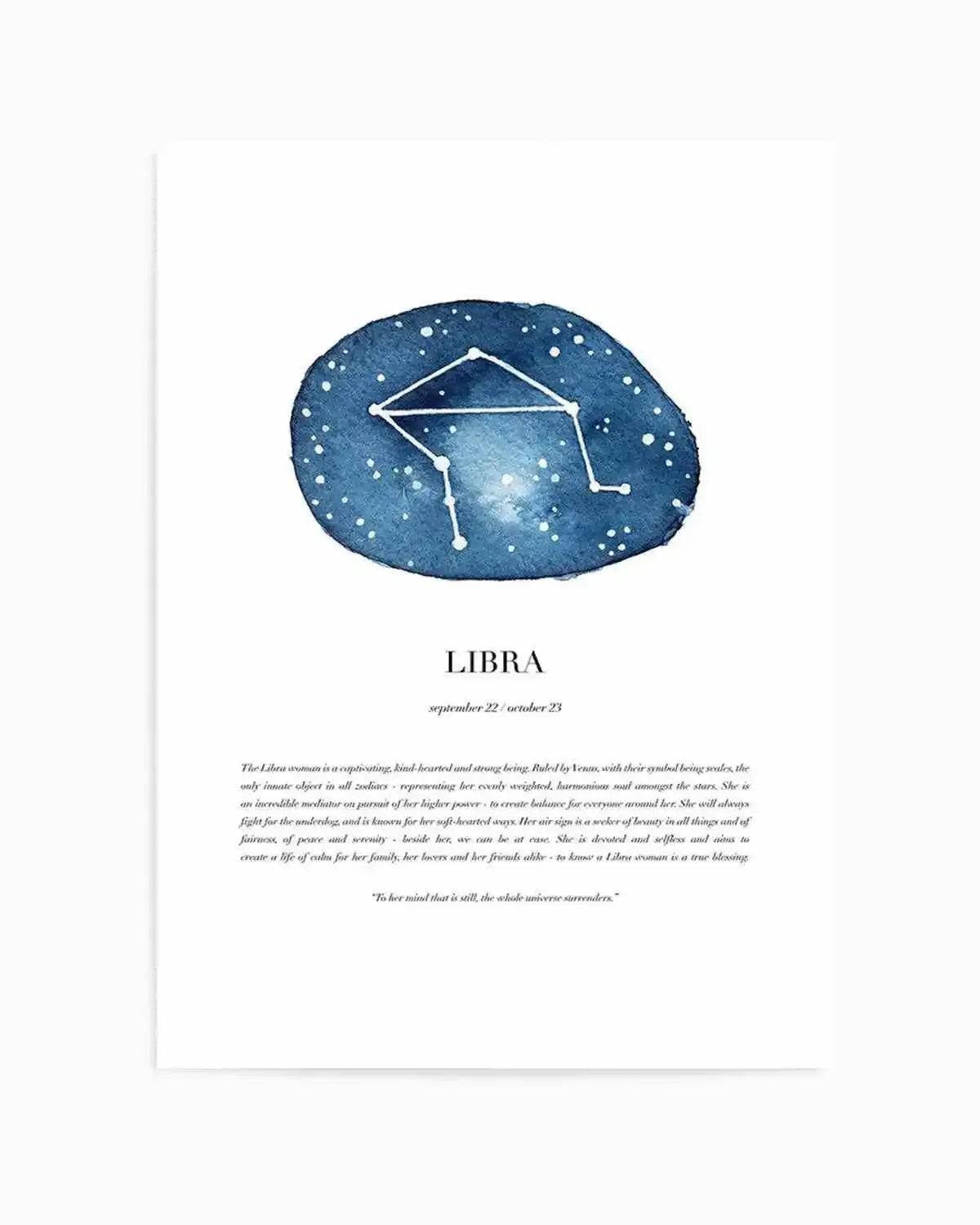 Libra | Watercolour Zodiac Art Print from Olive et Oriel where you can shop wallpaper and artworks online