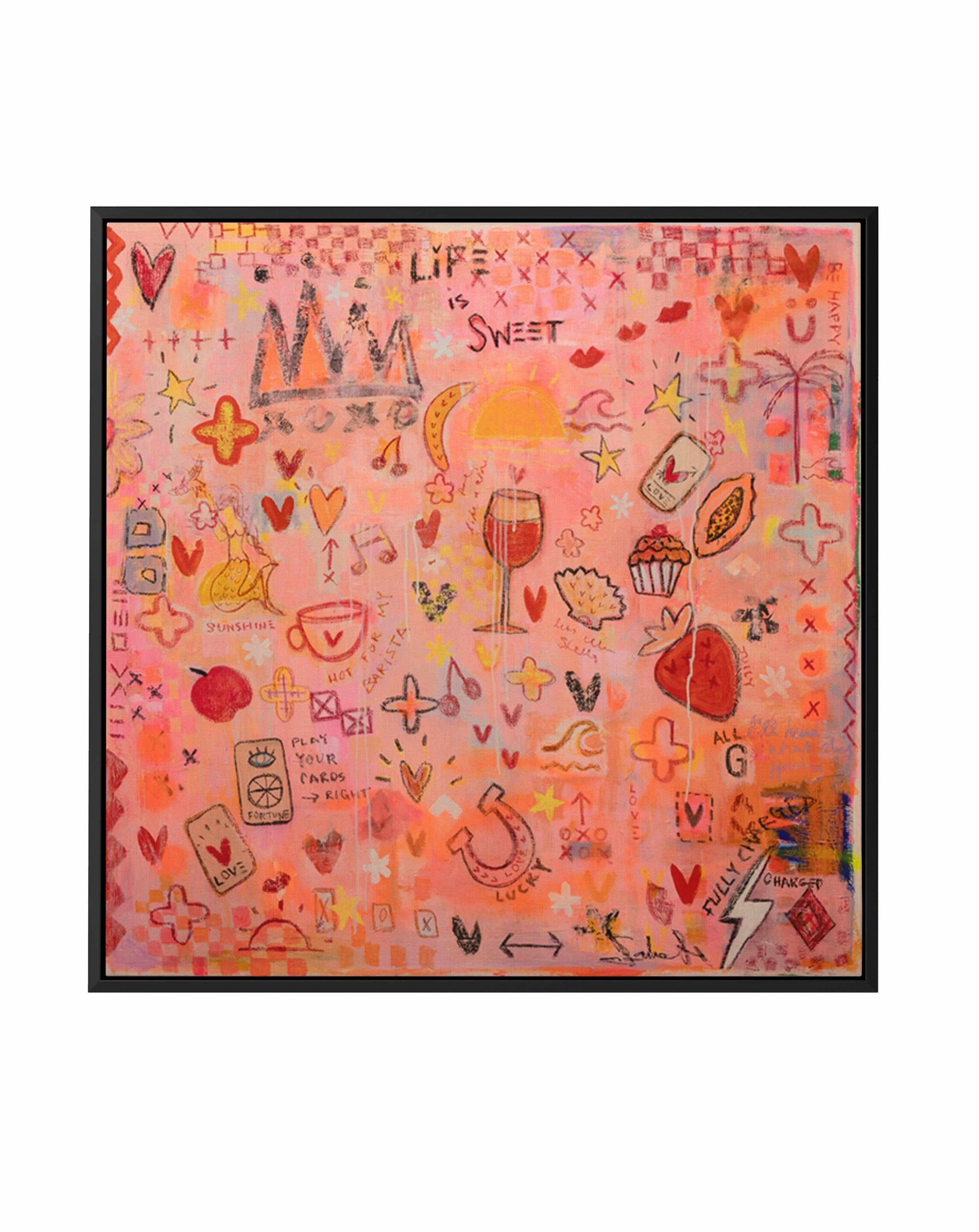 Life Is Sweet by Jackie Green | Framed Canvas Art Print from Olive et Oriel where you can shop wallpaper and artworks online