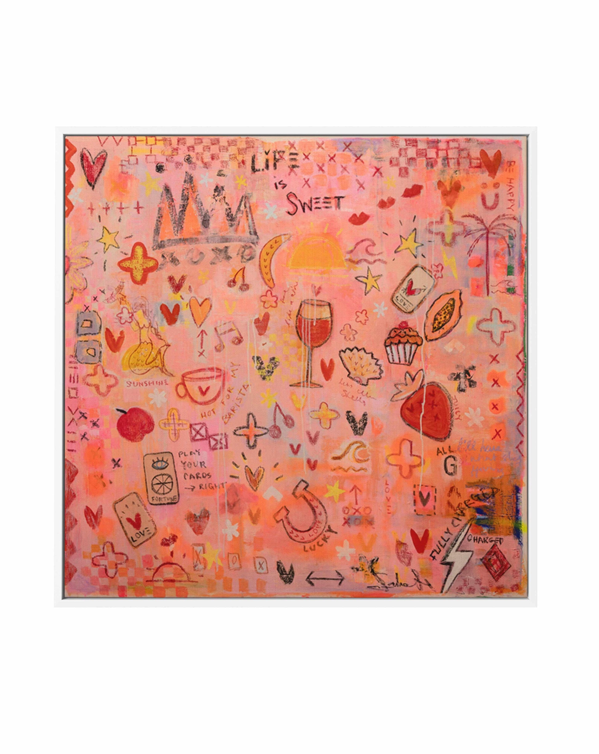 Life Is Sweet by Jackie Green | Framed Canvas Art Print from Olive et Oriel where you can shop wallpaper and artworks online