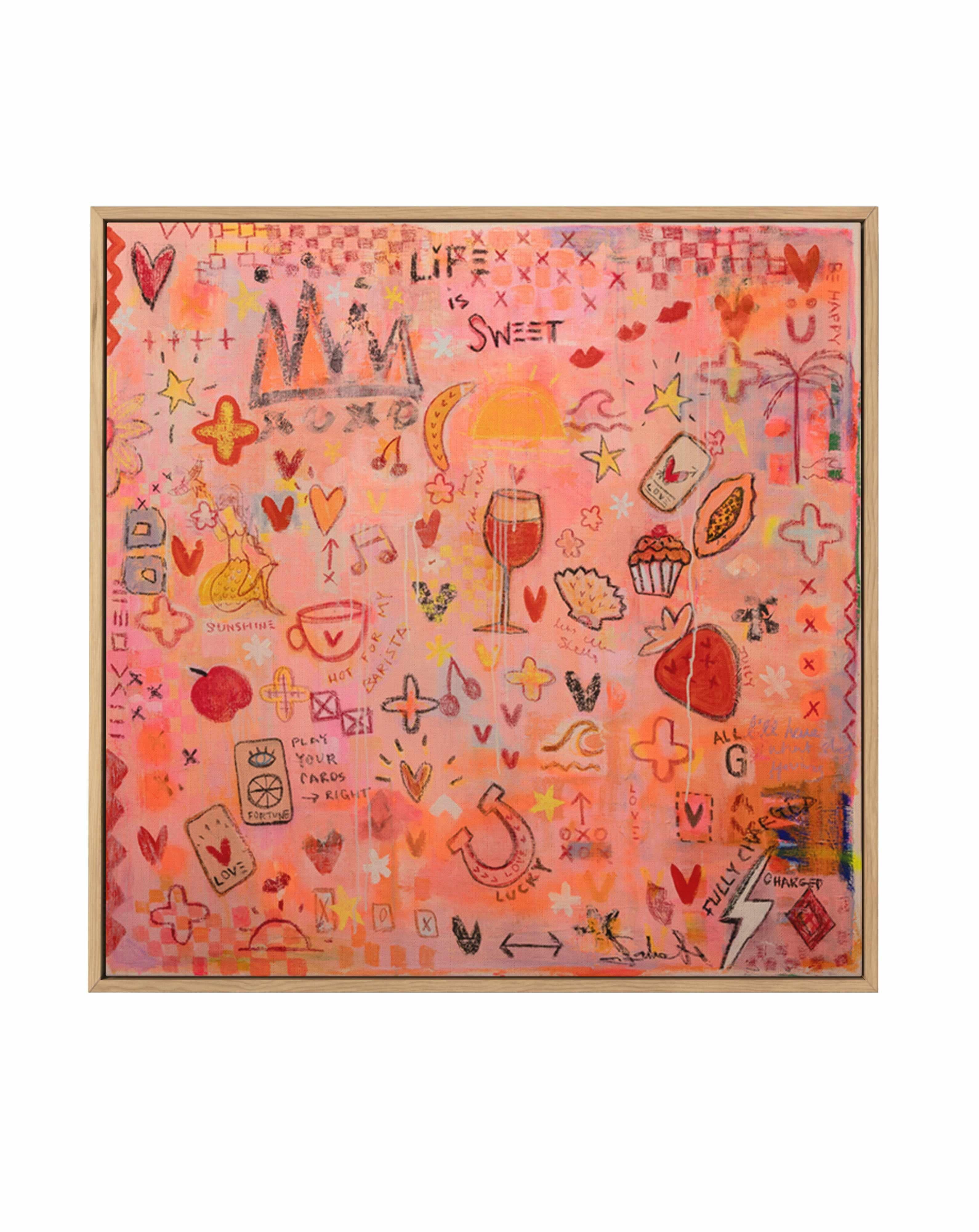 Life Is Sweet by Jackie Green | Framed Canvas Art Print from Olive et Oriel where you can shop wallpaper and artworks online