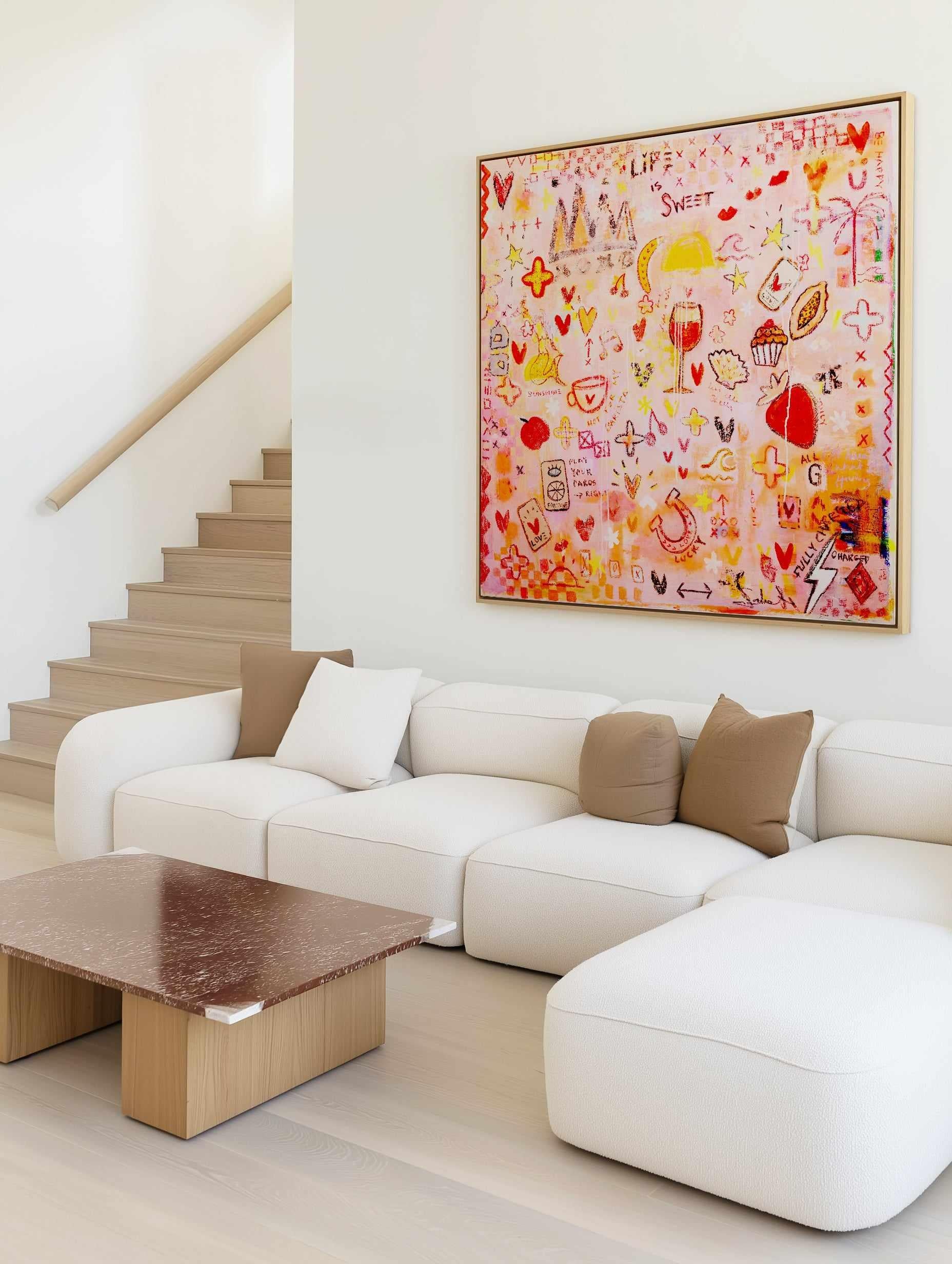 Life Is Sweet by Jackie Green | Framed Canvas Art Print from Olive et Oriel where you can shop wallpaper and artworks online