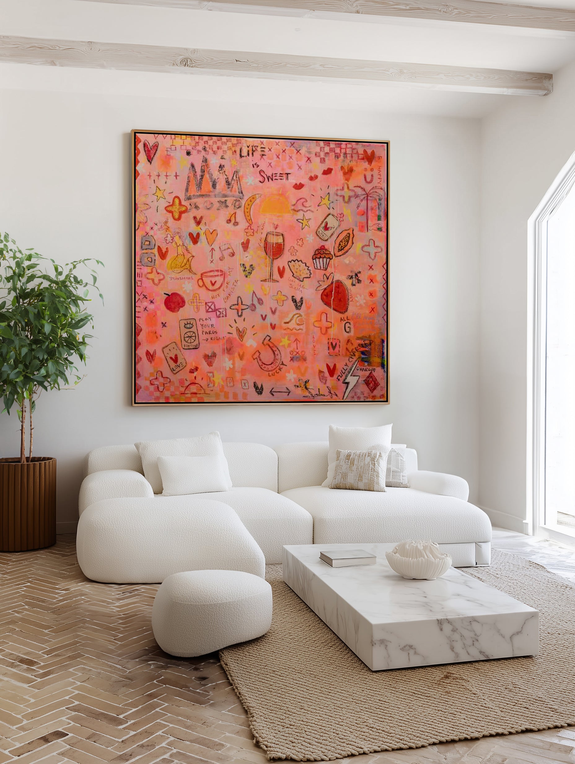 Life Is Sweet by Jackie Green | Framed Canvas Art Print – Olive et