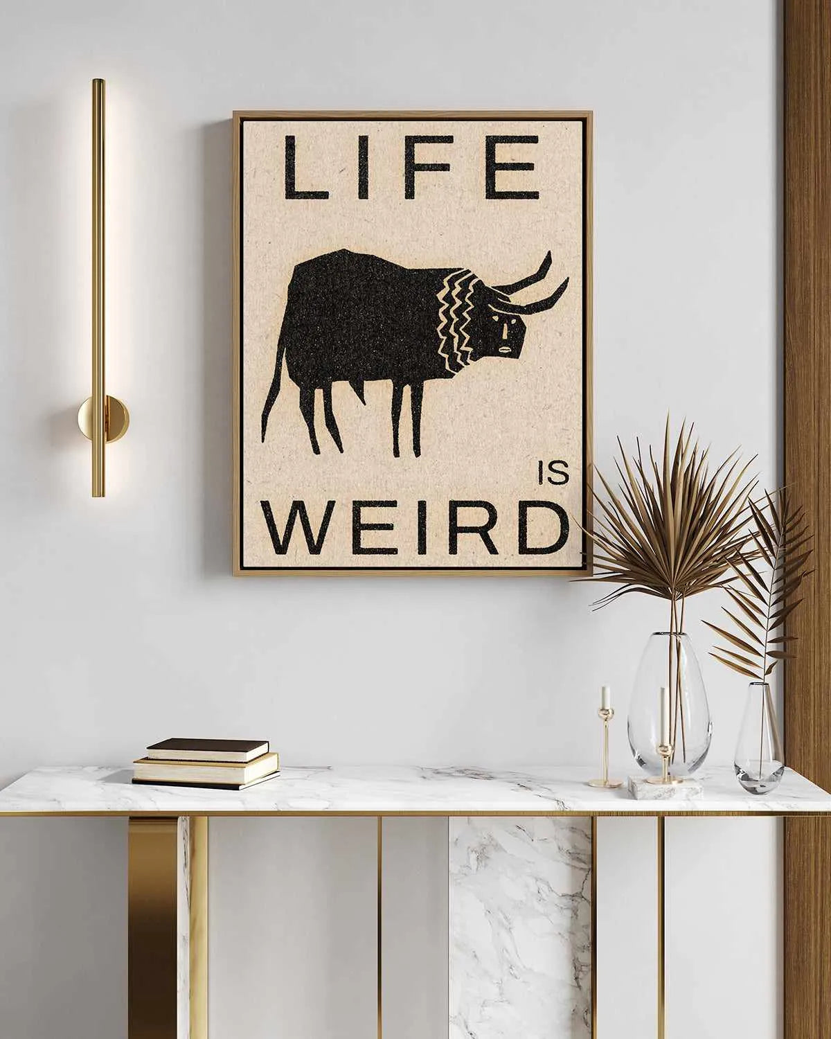 Life is Weird by David Schmitt | Framed Canvas Art Print from Olive et Oriel where you can shop wallpaper and artworks online