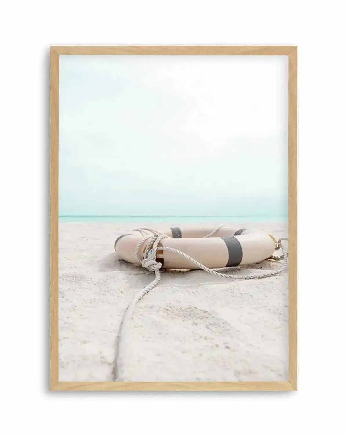 Lifebuoy on the Beach Art Print from Olive et Oriel where you can shop wallpaper and artworks online
