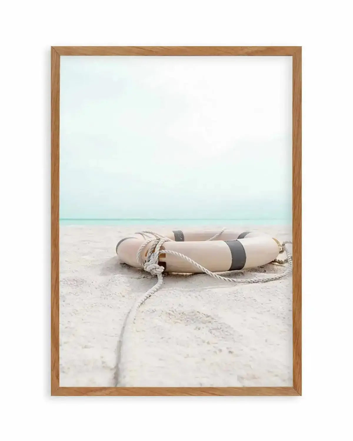 Lifebuoy on the Beach Art Print from Olive et Oriel where you can shop wallpaper and artworks online