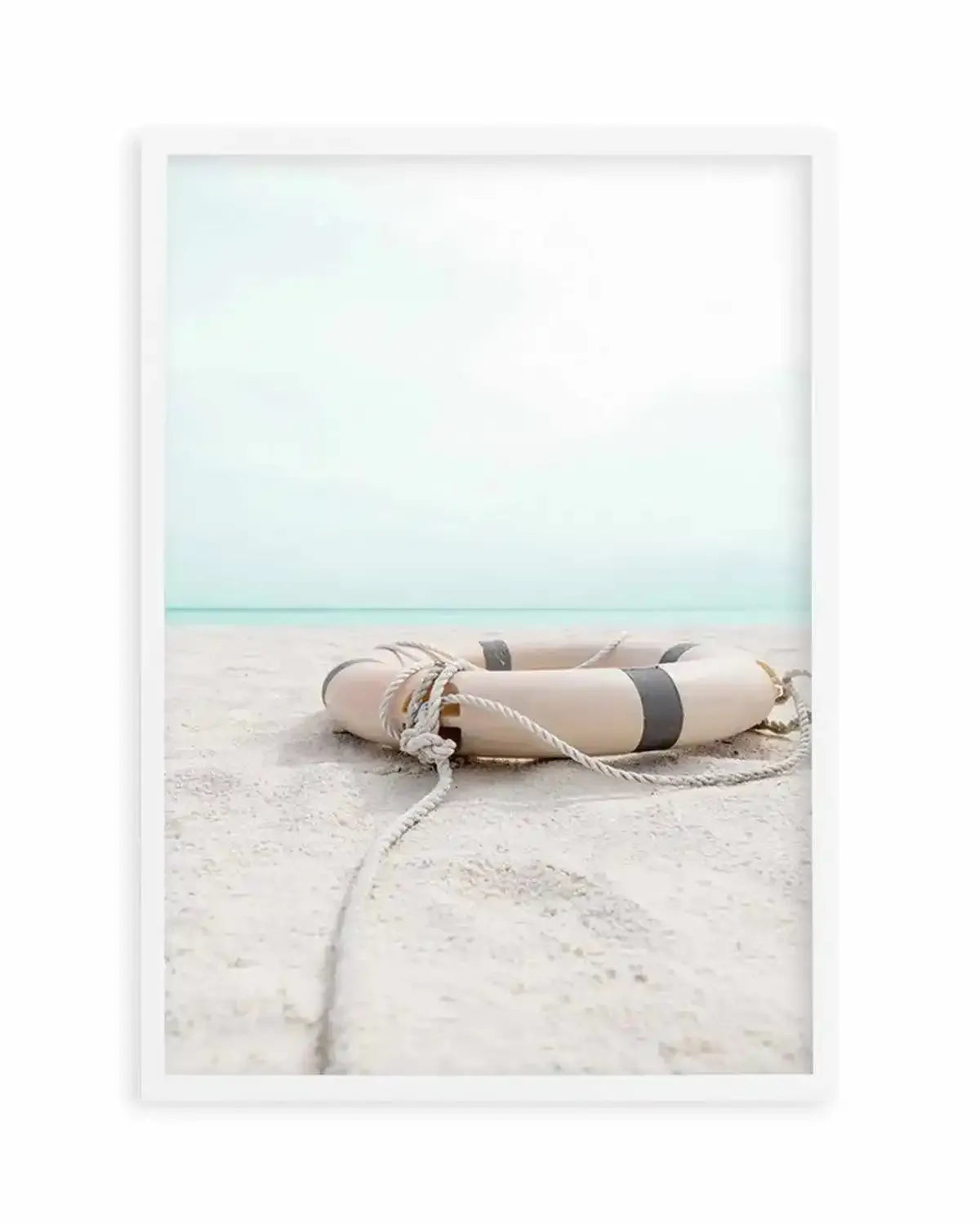 Lifebuoy on the Beach Art Print from Olive et Oriel where you can shop wallpaper and artworks online