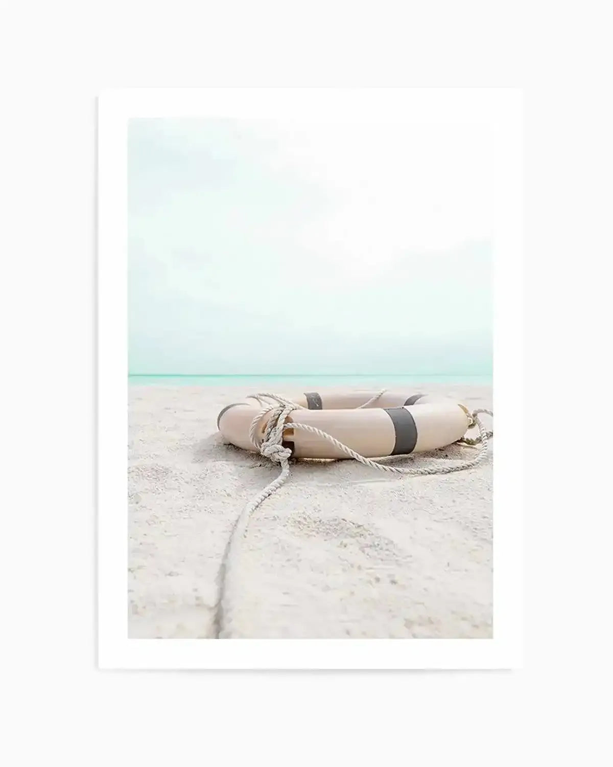 Lifebuoy on the Beach Art Print from Olive et Oriel where you can shop wallpaper and artworks online