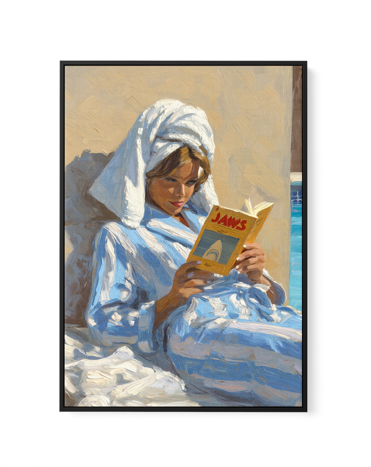 Light Reading | Framed Canvas Art Print from Olive et Oriel where you can shop wallpaper and artworks online