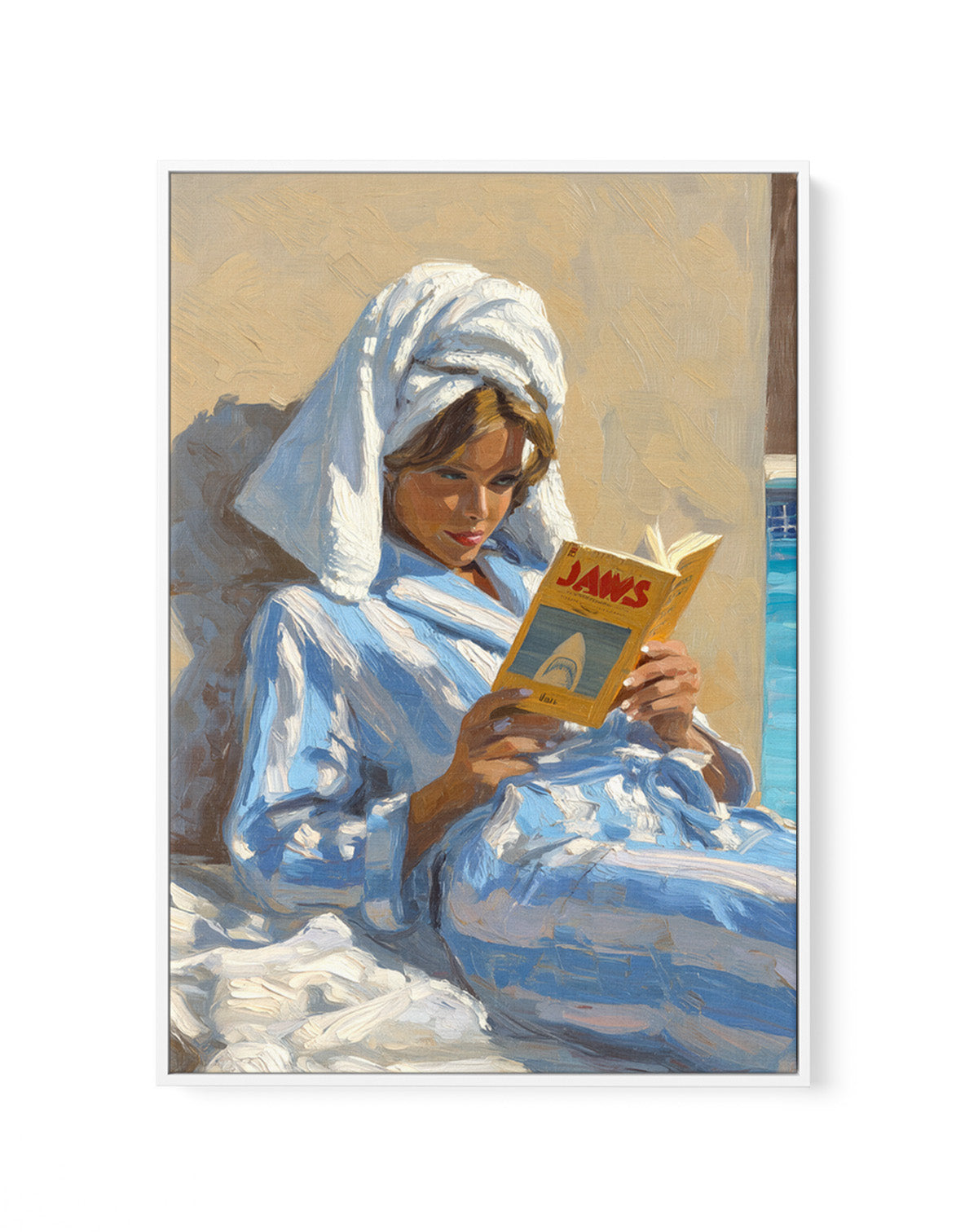Light Reading | Framed Canvas Art Print from Olive et Oriel where you can shop wallpaper and artworks online