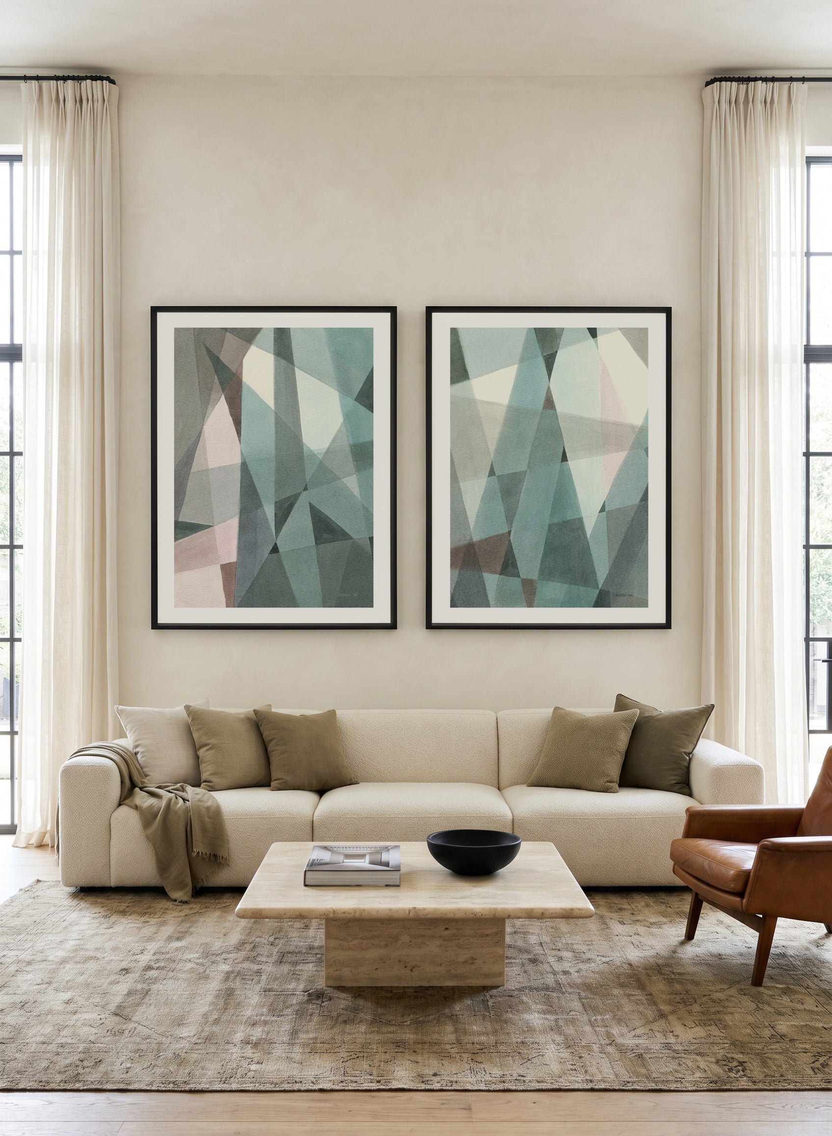 Light Angle I & II Art Print Set of 2 | Matching Wall Art