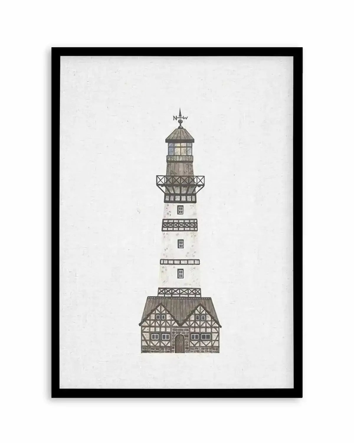 Lighthouse on Linen I Art Print from Olive et Oriel where you can shop wallpaper and artworks online