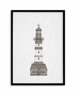 Lighthouse on Linen I Art Print