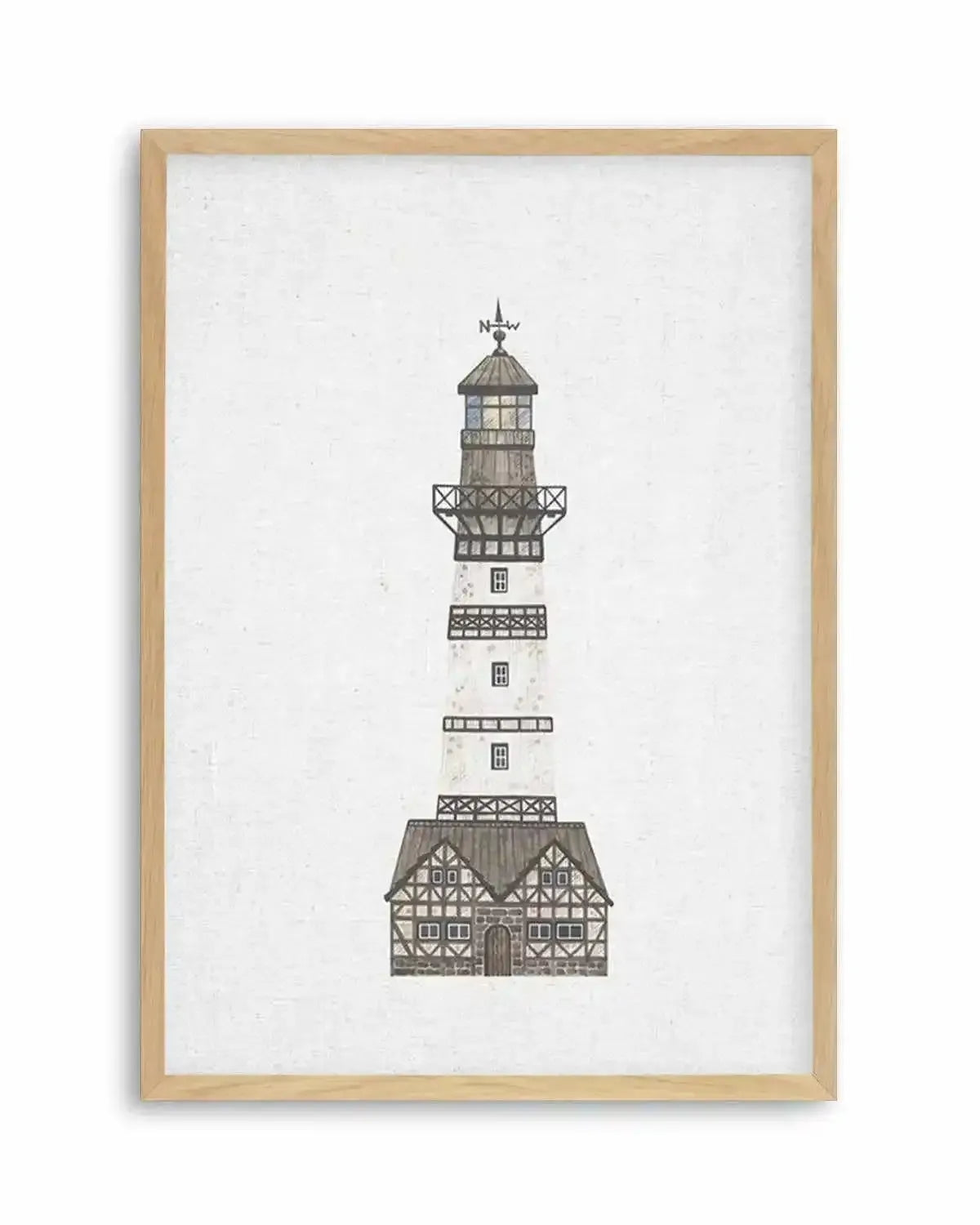 Lighthouse on Linen I Art Print from Olive et Oriel where you can shop wallpaper and artworks online