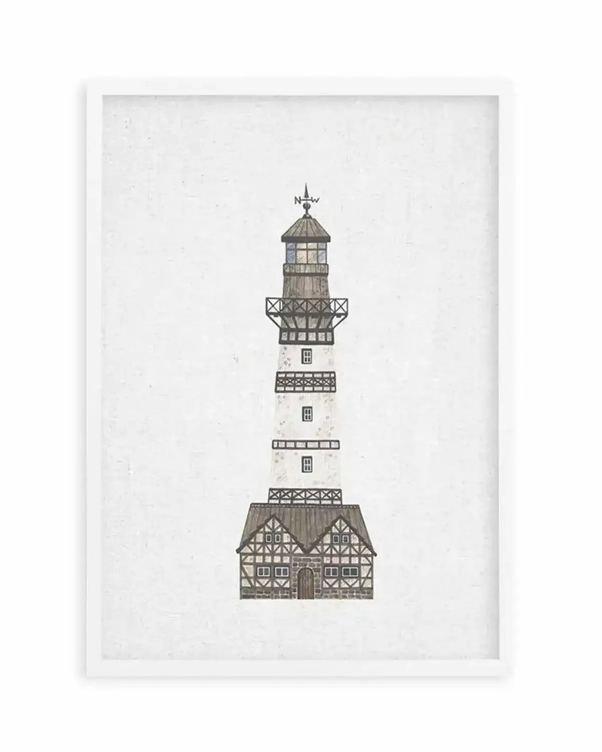 Lighthouse on Linen I Art Print from Olive et Oriel where you can shop wallpaper and artworks online