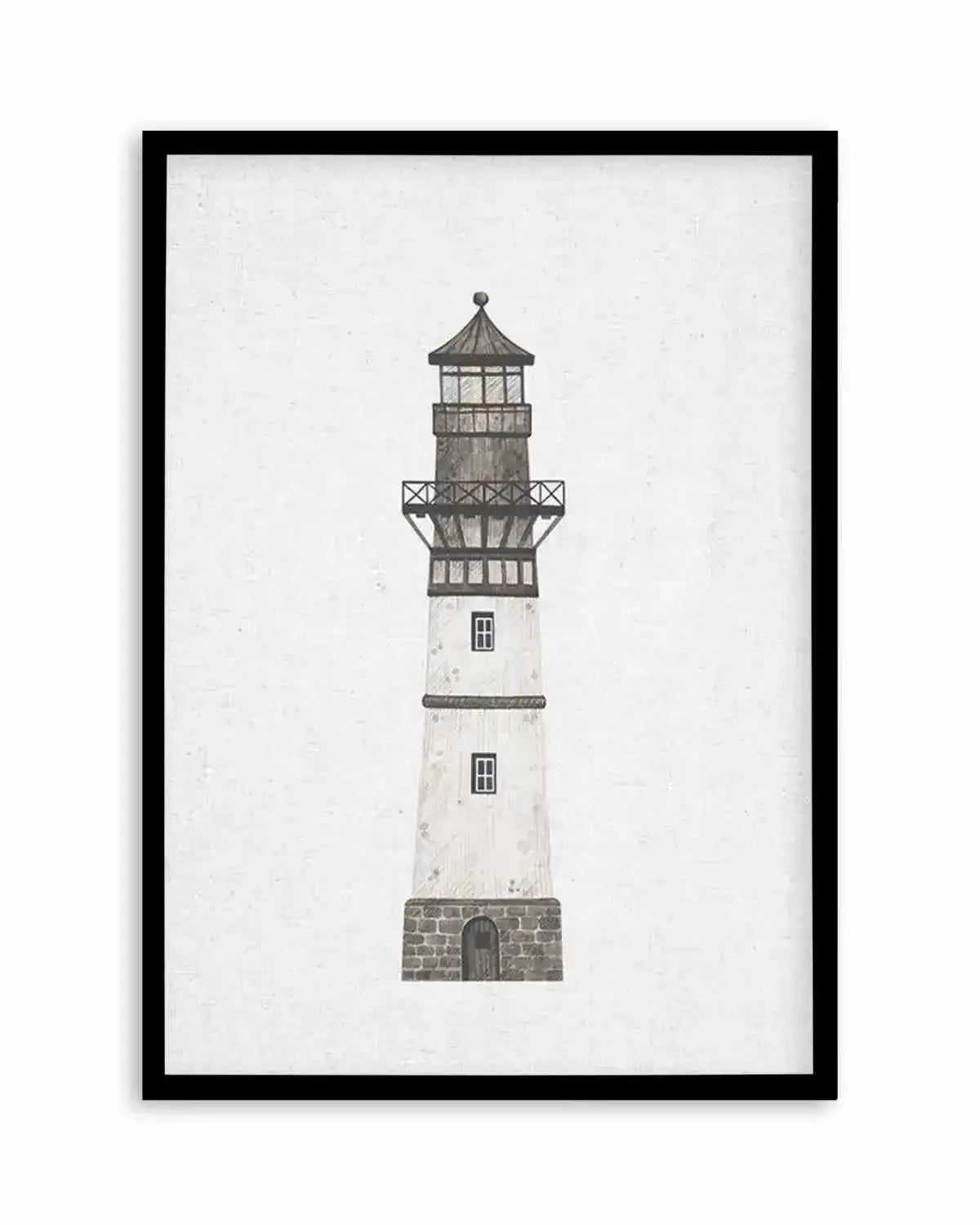 Lighthouse on Linen II Art Print from Olive et Oriel where you can shop wallpaper and artworks online