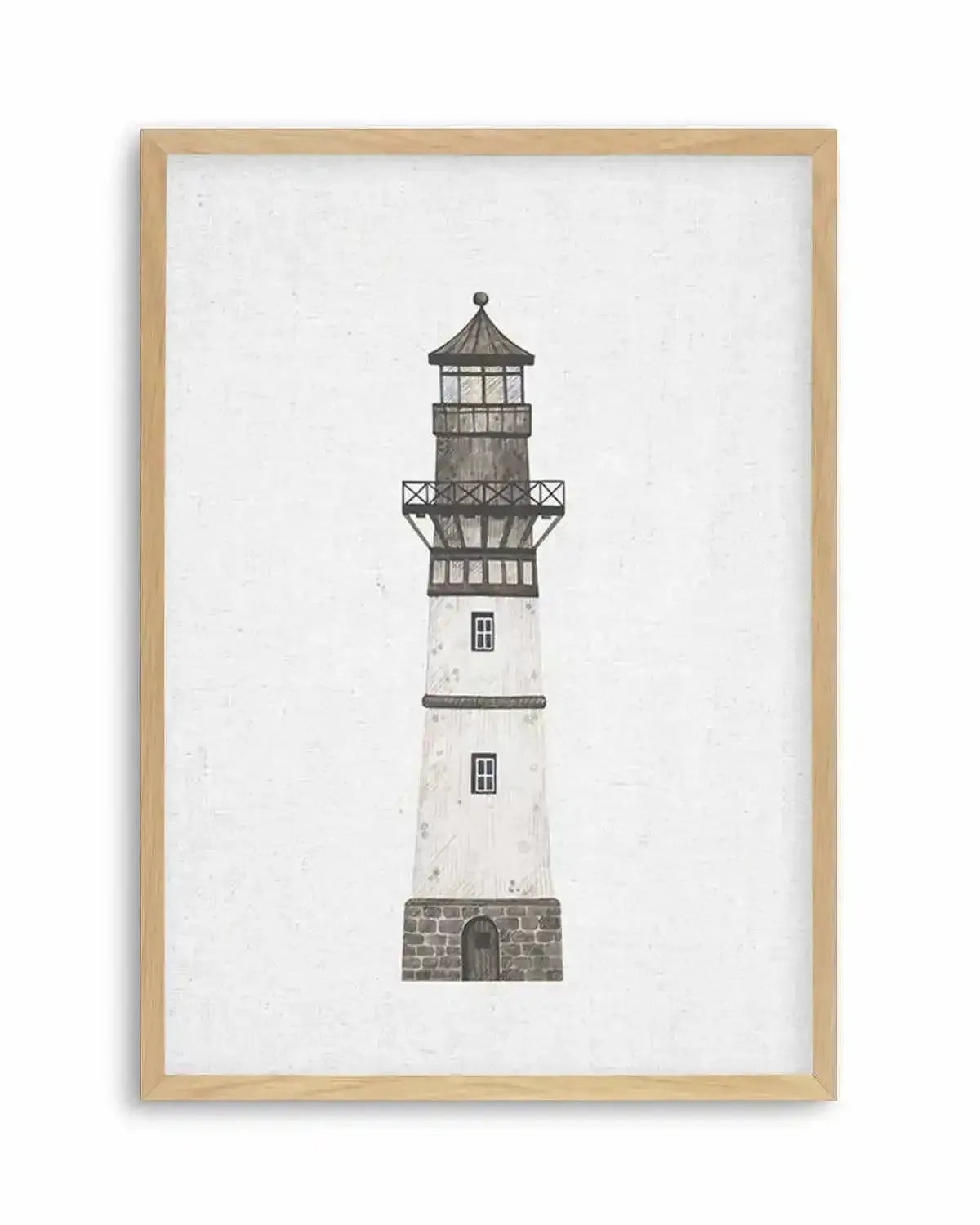 Lighthouse on Linen II Art Print from Olive et Oriel where you can shop wallpaper and artworks online
