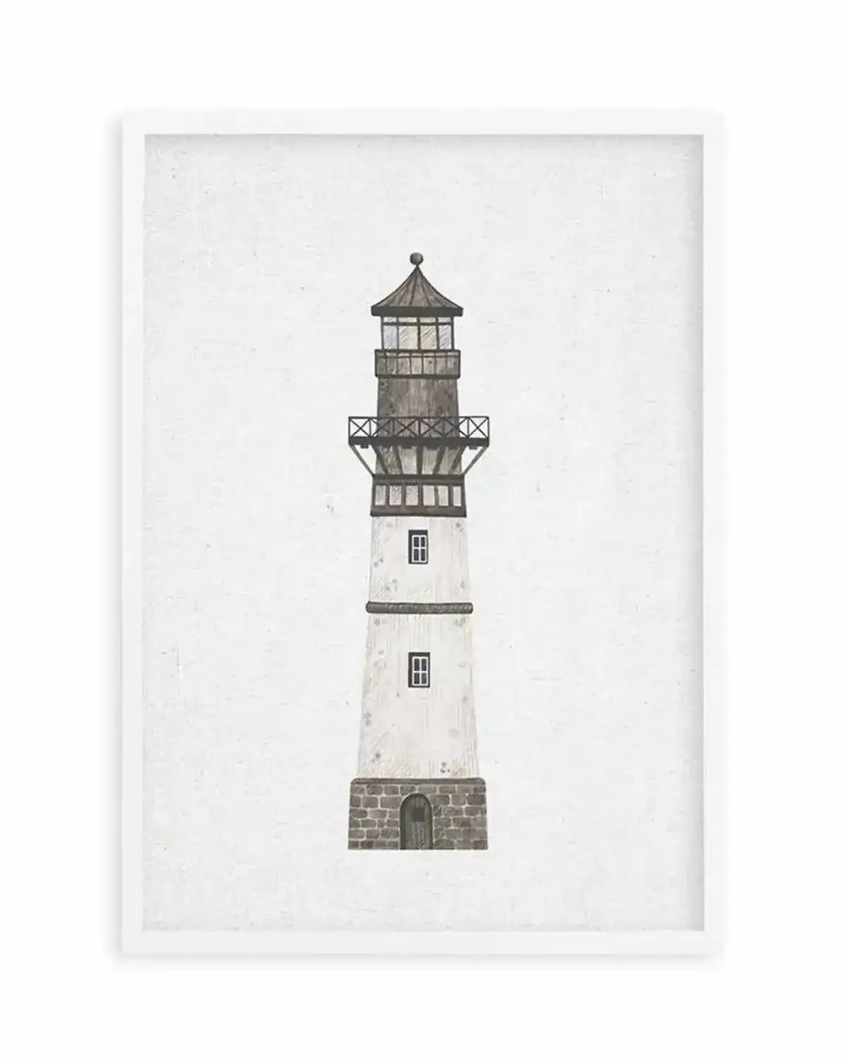 Lighthouse on Linen II Art Print from Olive et Oriel where you can shop wallpaper and artworks online