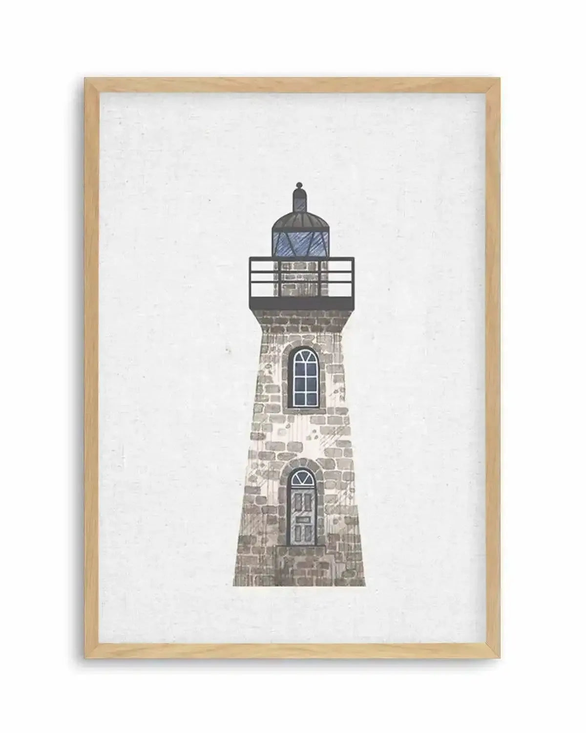 Lighthouse on Linen III Art Print from Olive et Oriel where you can shop wallpaper and artworks online