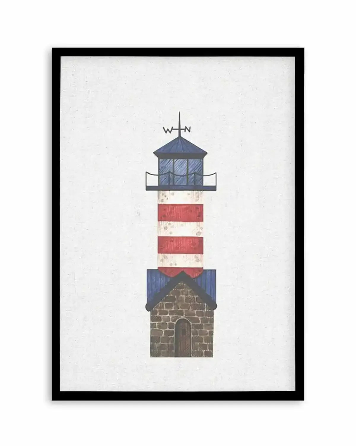 Lighthouse on Linen IV Art Print from Olive et Oriel where you can shop wallpaper and artworks online