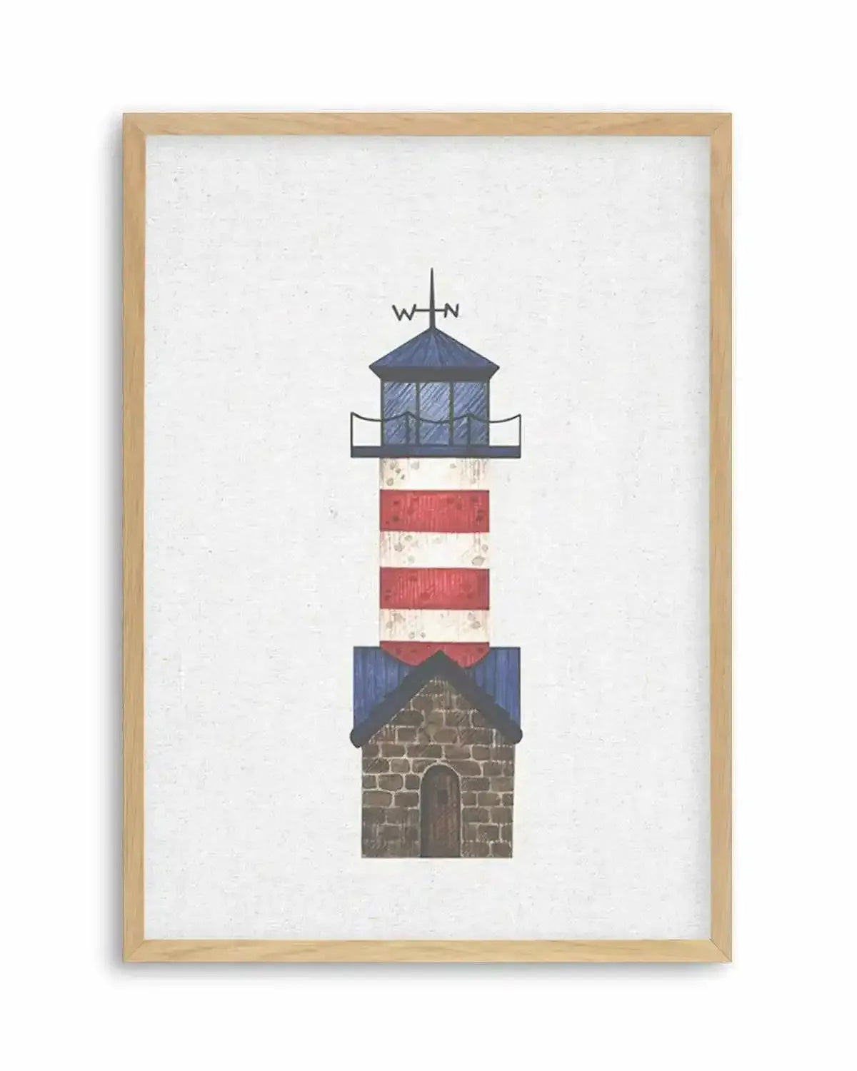 Lighthouse on Linen IV Art Print from Olive et Oriel where you can shop wallpaper and artworks online