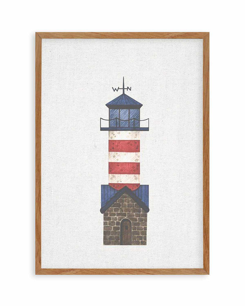 Lighthouse on Linen IV Art Print