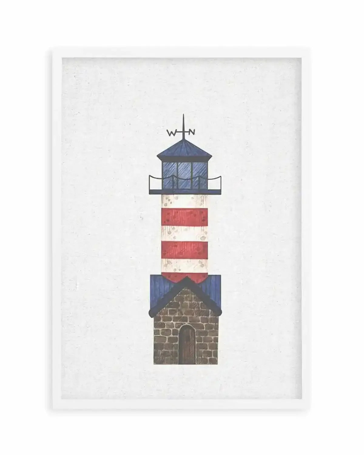 Lighthouse on Linen IV Art Print from Olive et Oriel where you can shop wallpaper and artworks online