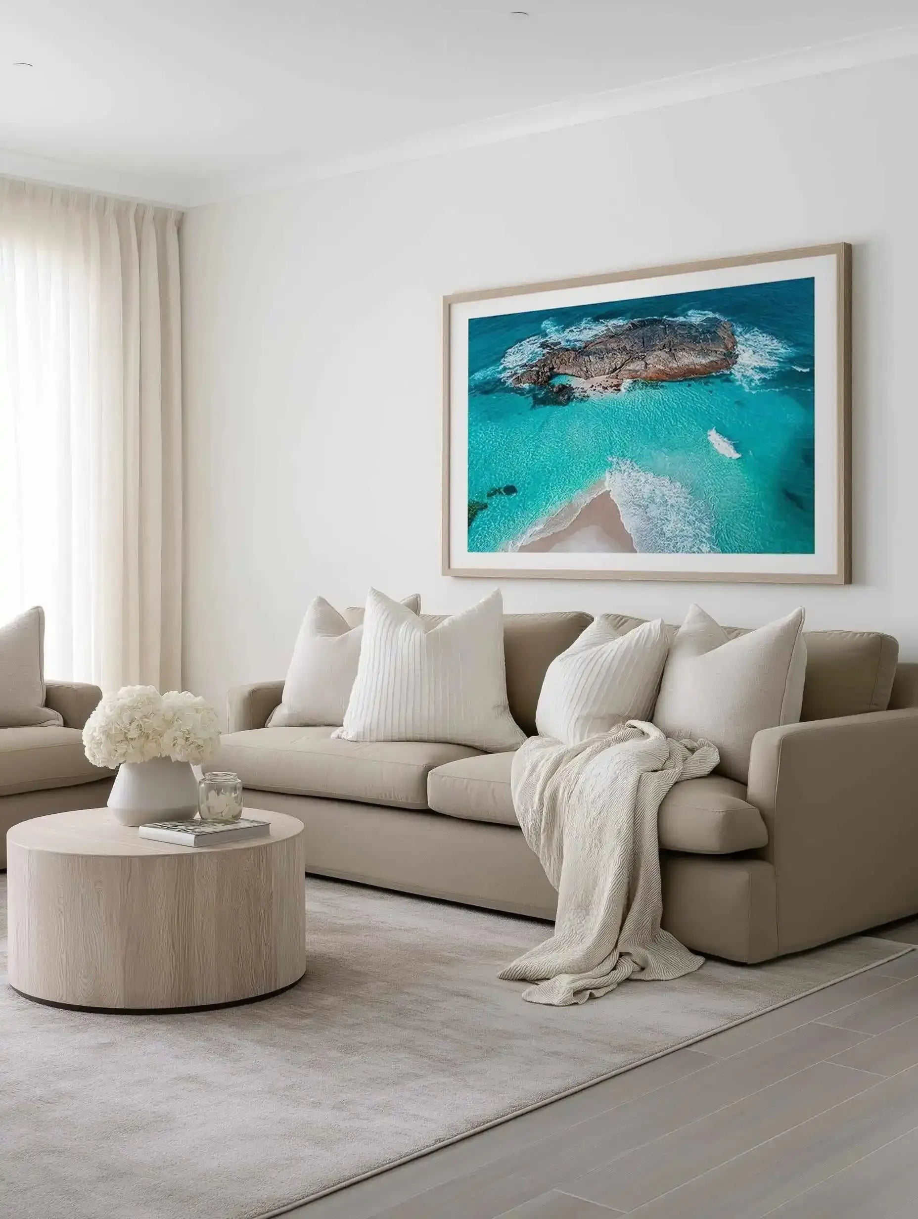 Lights Beach From Above Denmark LS | Aerial Photo Wall Art Print from Olive et Oriel where you can shop wallpaper and artworks online