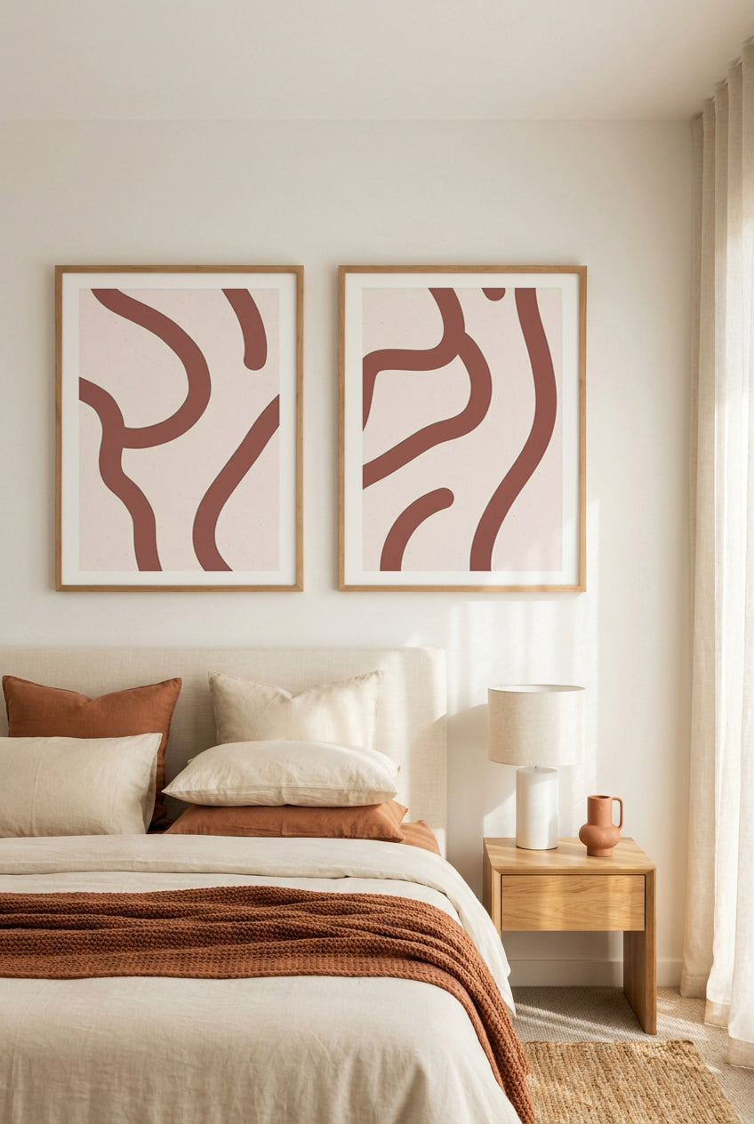 Lignes De Pliage I & III Art Print Set of 2 | Matching Wall Art