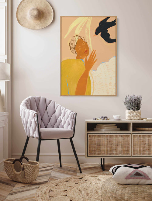 Lil Birdy by Arty Guava | Framed Canvas Art Print