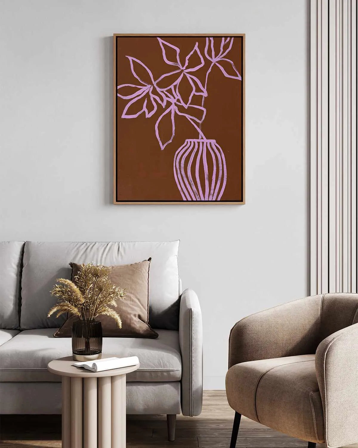Lilac Umber by Design Fabrikken | Framed Canvas Art Print from Olive et Oriel where you can shop wallpaper and artworks online