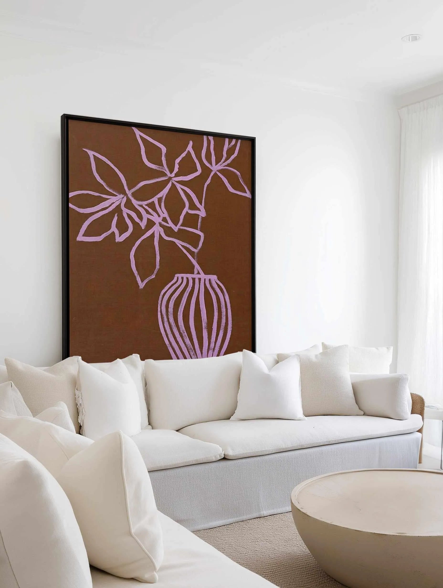 Lilac Umber by Design Fabrikken | Framed Canvas Art Print from Olive et Oriel where you can shop wallpaper and artworks online