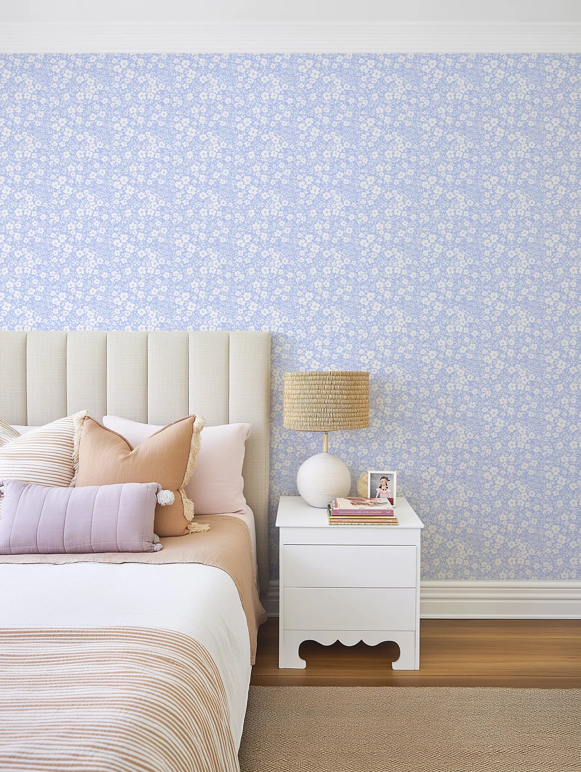 Lilac Fleur Wallpaper from Olive et Oriel where you can shop wallpaper and artworks online