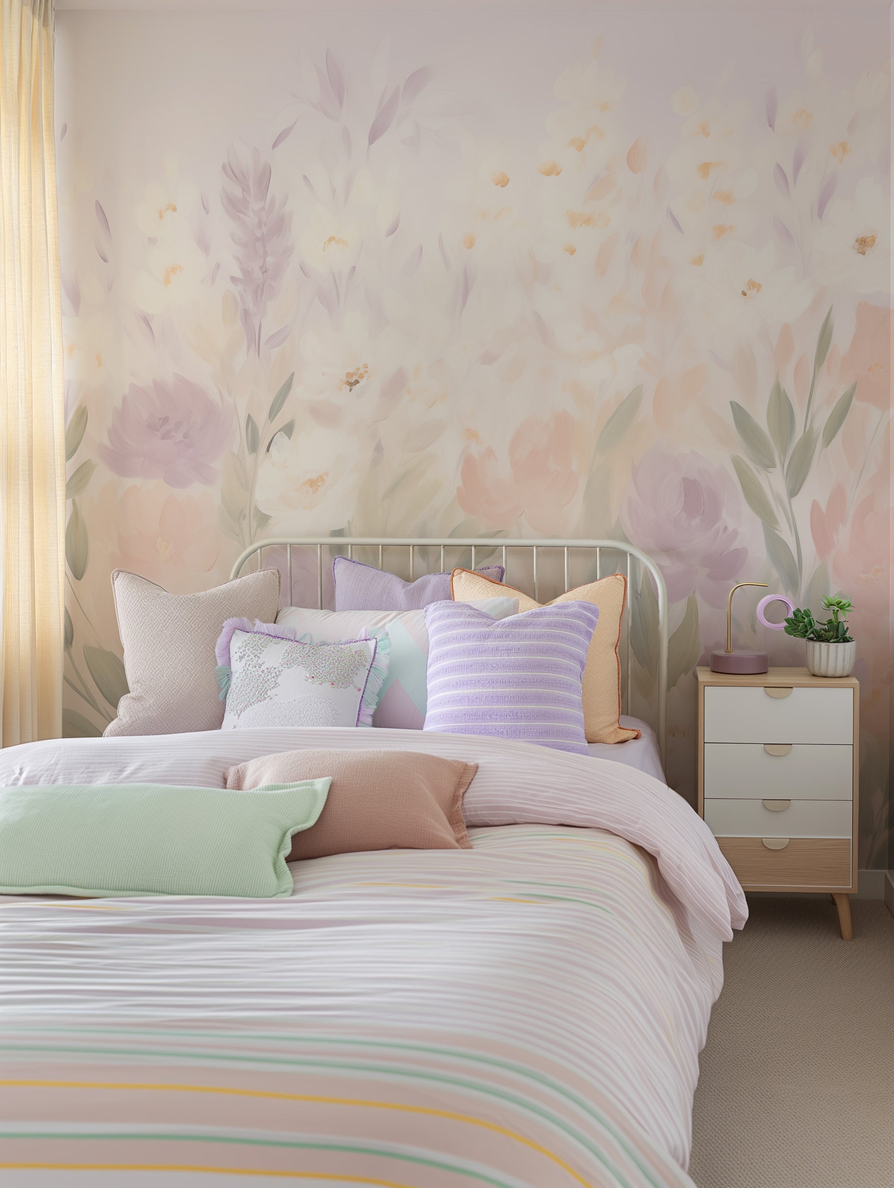 Floral Fairytale Wallpaper Mural from Olive et Oriel where you can shop wallpaper and artworks online
