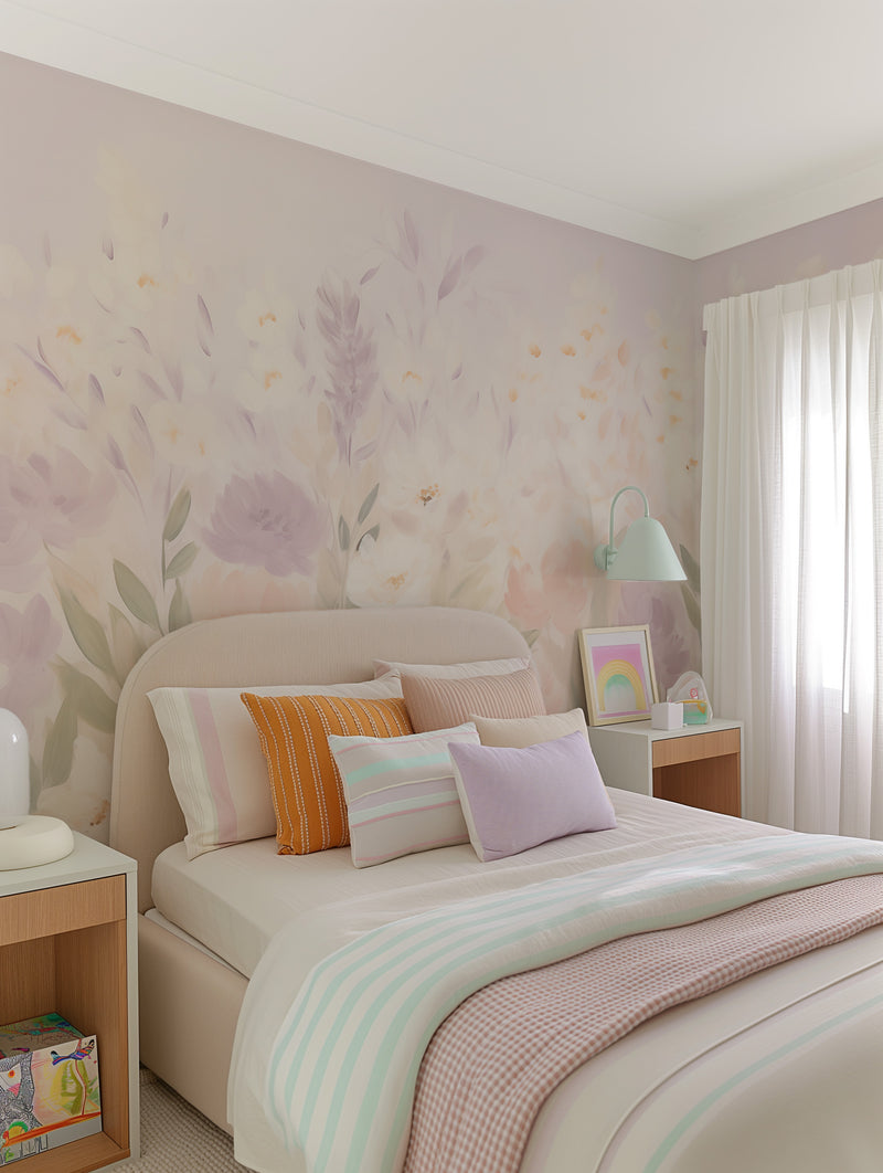 Floral Fairytale Wallpaper Mural from Olive et Oriel where you can shop wallpaper and artworks online