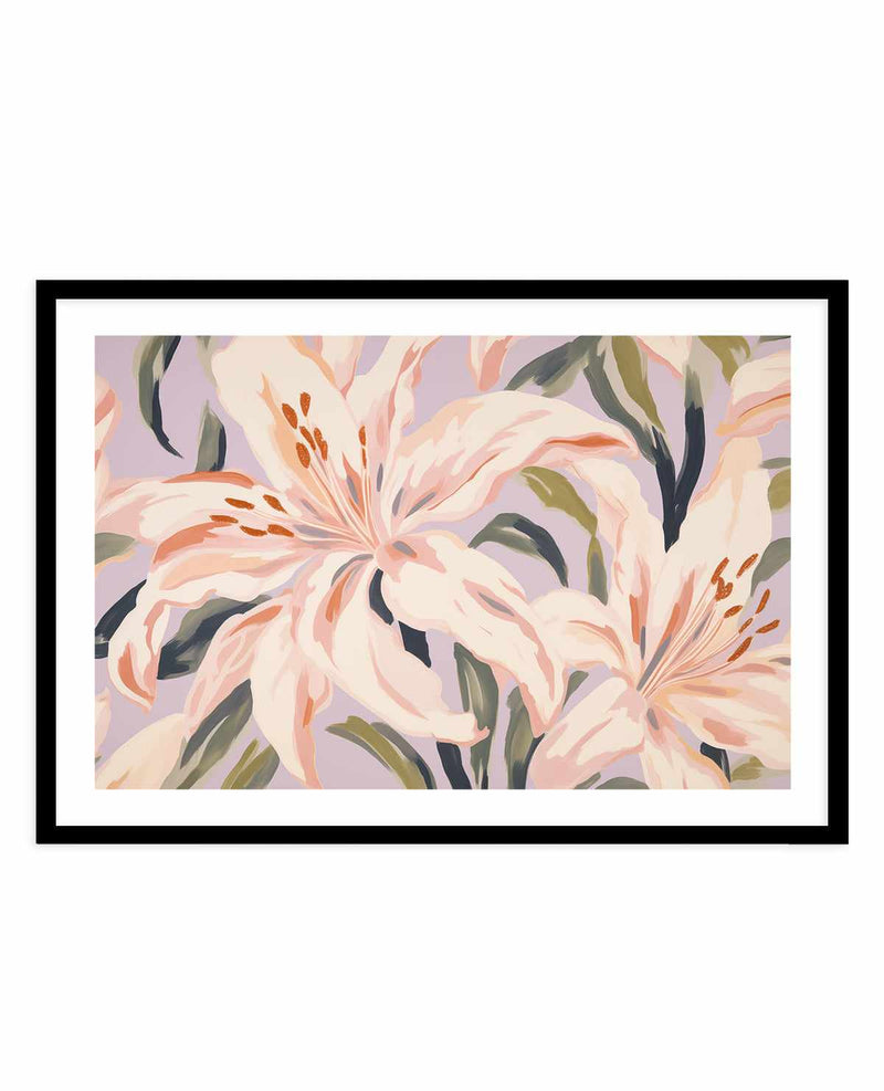 Lillies on Lilac | Art Print