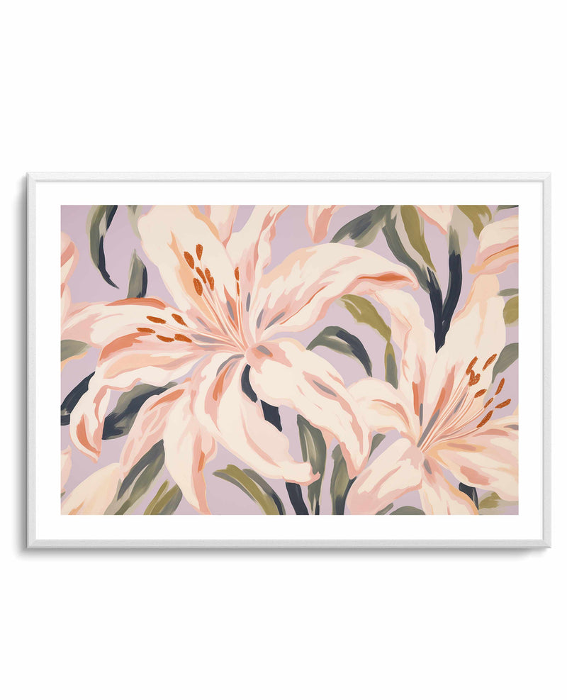 Lillies on Lilac | Art Print