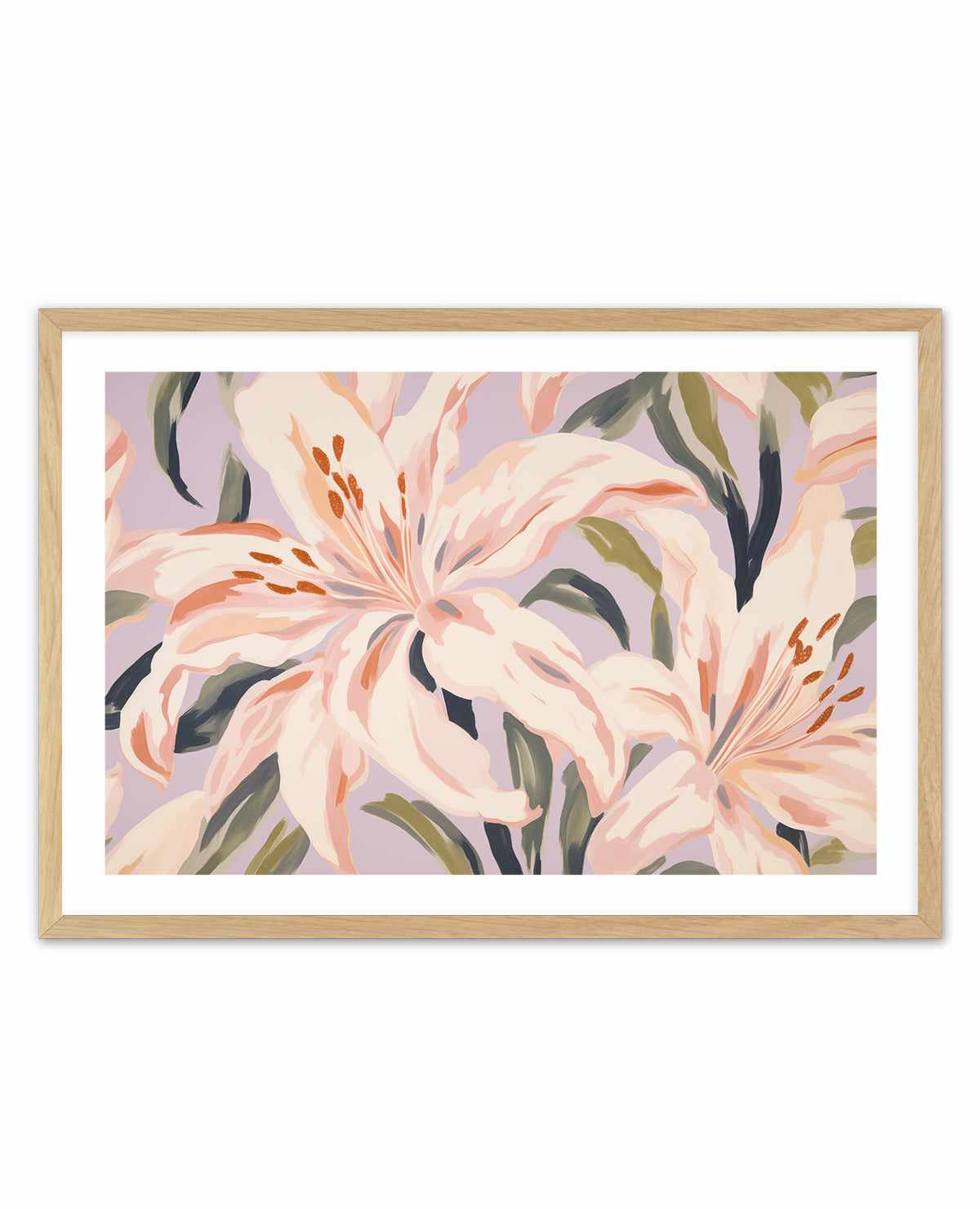 Lillies on Lilac | Art Print