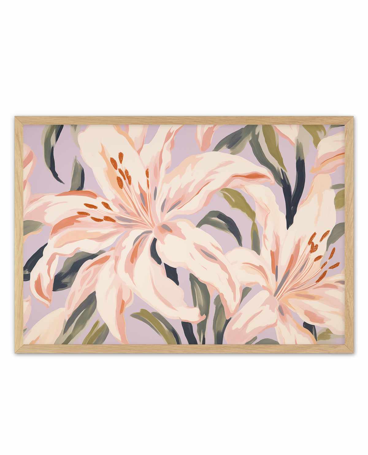 Lillies on Lilac | Art Print