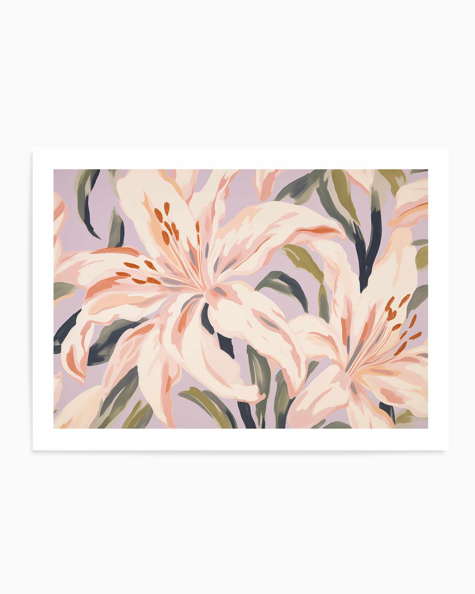 Lillies on Lilac | Art Print