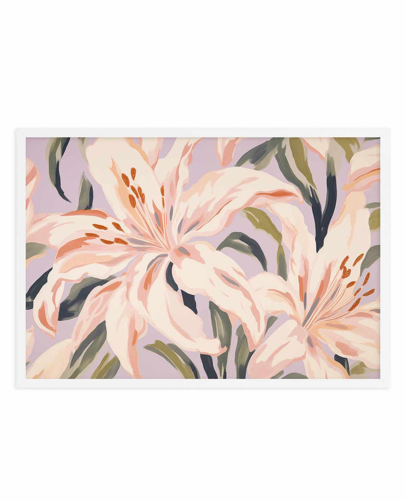 Lillies on Lilac | Art Print