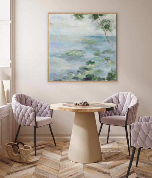 Lily Pond II Light | Framed Canvas Art Print