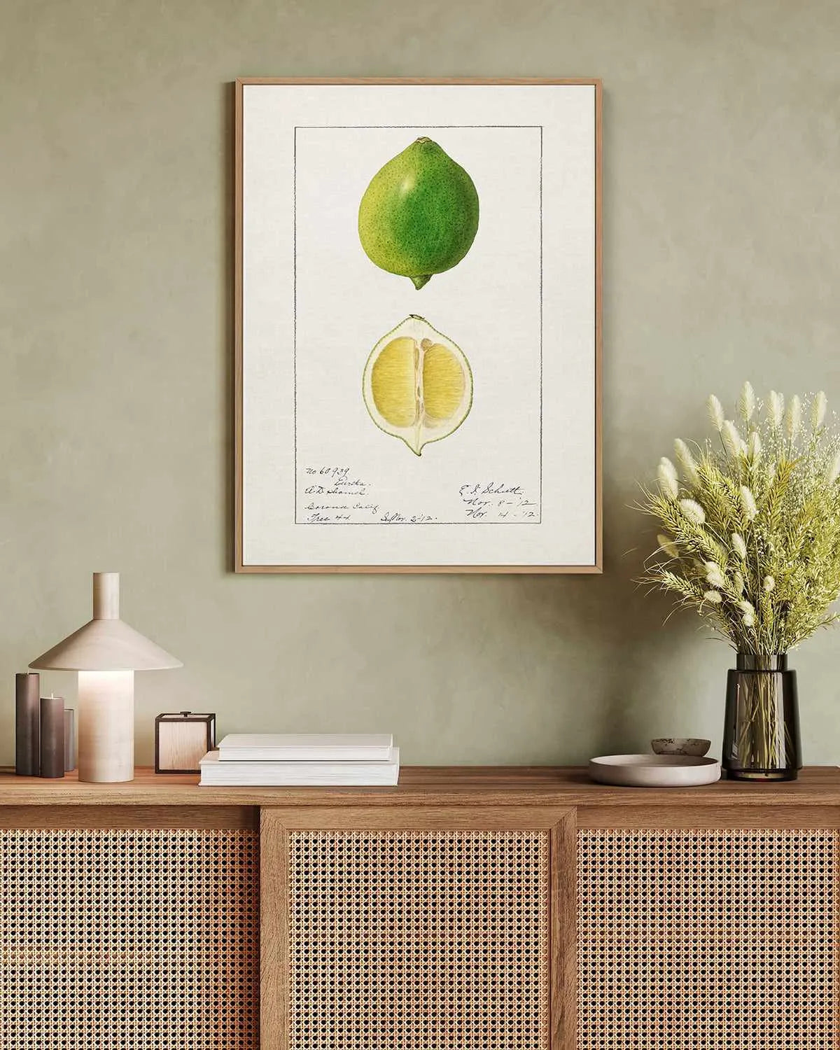 Lime Vintage Poster | Framed Canvas Art Print from Olive et Oriel where you can shop wallpaper and artworks online