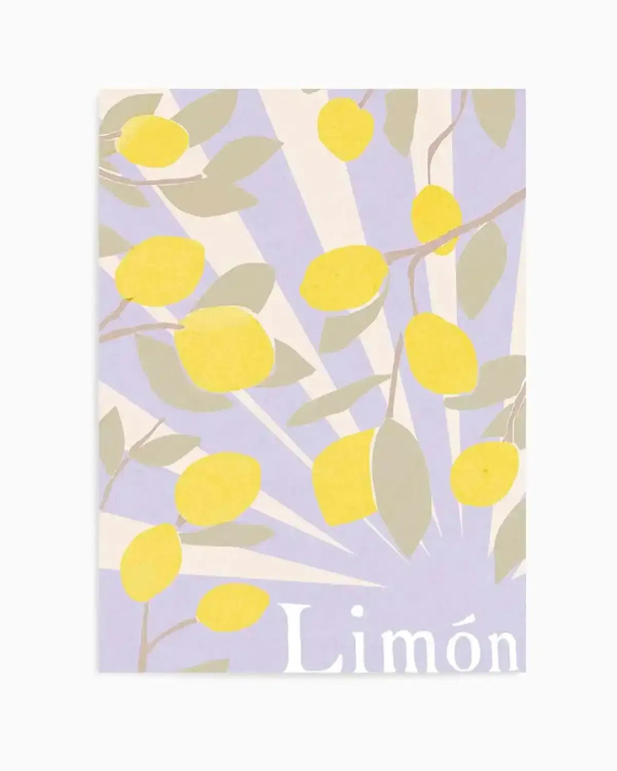 Limon en Violeta I Art Print from Olive et Oriel where you can shop wallpaper and artworks online