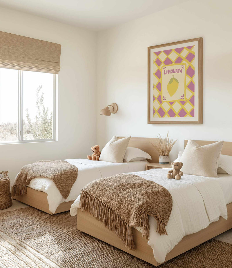 Limonata Check | Art Print from Olive et Oriel where you can shop wallpaper and artworks online