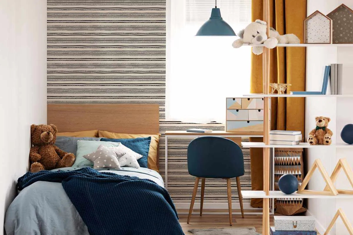 Linda Stripe-Wallpaper-Buy Kids Removable Wallpaper Online Our Custom Made Children‚àö¬¢‚Äö√á¬®‚Äö√ë¬¢s Wallpapers Are A Fun Way To Decorate And Enhance Boys Bedroom Decor And Girls Bedrooms They Are An Amazing Addition To Your Kids Bedroom Walls Our Collection of Kids Wallpaper Is Sure To Transform Your Kids Rooms Interior Style From Pink Wallpaper To Dinosaur Wallpaper Even Marble Wallpapers For Teen Boys Shop Peel And Stick Wallpaper Online Today With Olive et Oriel