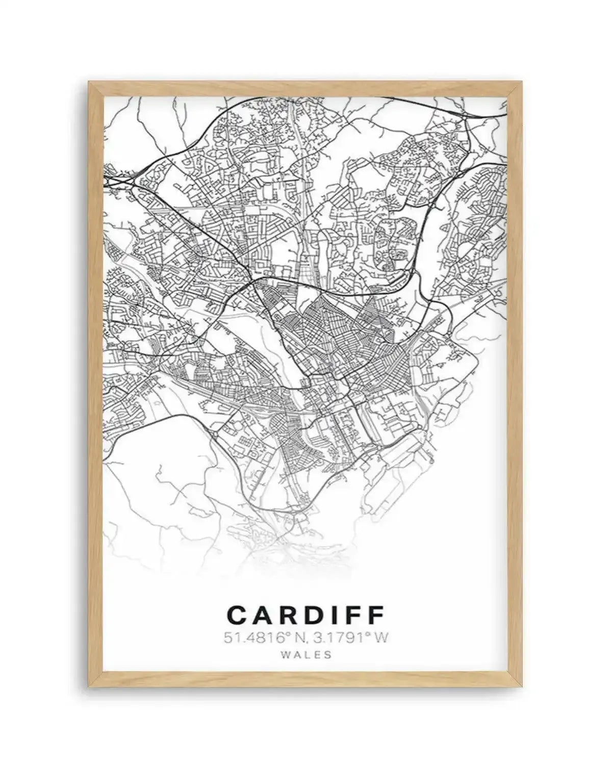 Line Art Map Of Cardiff Art Print from Olive et Oriel where you can shop wallpaper and artworks online